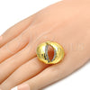 Anillo Multi Piedra 01.241.0035.10 Oro Laminado, con Blanca Cristal, Pulido, Tono Dorado (Size 10)