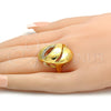 Anillo Multi Piedra 01.241.0035.10 Oro Laminado, con Blanca Cristal, Pulido, Tono Dorado (Size 10)