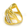 Anillo Multi Piedra 01.241.0037.07 Oro Laminado, con Blanca Cristal, Pulido, Tono Dorado (Size 7)