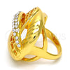 Anillo Multi Piedra 01.241.0055.08 Oro Laminado, con Blanca Cristal, Pulido, Tono Dorado (Size 8)