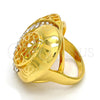 Anillo Multi Piedra 01.241.0042.09 Oro Laminado, con Blanca Cristal, Pulido, Tono Dorado (Size 9)