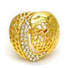 Anillo Multi Piedra 01.241.0042.09 Oro Laminado, con Blanca Cristal, Pulido, Tono Dorado (Size 9)