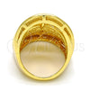 Anillo Multi Piedra 01.241.0043.08 Oro Laminado, con Blanca Cristal, Pulido, Tono Dorado (Size 8)