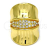 Anillo Multi Piedra 01.241.0043.08 Oro Laminado, con Blanca Cristal, Pulido, Tono Dorado (Size 8)