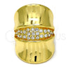 Anillo Multi Piedra 01.241.0043.10 Oro Laminado, con Blanca Cristal, Pulido, Tono Dorado (Size 10)