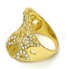 Anillo Multi Piedra 01.241.0044.09 Oro Laminado, con Blanca Cristal, Pulido, Tono Dorado (Size 9)
