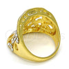 Anillo Multi Piedra 01.241.0044.09 Oro Laminado, con Blanca Cristal, Pulido, Tono Dorado (Size 9)