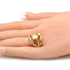 Anillo Multi Piedra 01.241.0050.08 Oro Laminado, con Blanca Cristal, Pulido, Tono Dorado (Size 8)