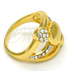 Anillo Multi Piedra 01.241.0050.08 Oro Laminado, con Blanca Cristal, Pulido, Tono Dorado (Size 8)