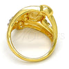 Anillo Multi Piedra 01.241.0050.10 Oro Laminado, con Blanca Cristal, Pulido, Tono Dorado (Size 10)