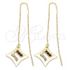 Arete Violador 02.02.0455 Oro Laminado, con Granate and Blanca Cristal, Pulido, Tono Dorado
