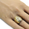 Anillo de Hombre 01.185.0009.09 Oro Laminado, Pulido, Tono Dorado (Size 9)