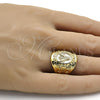 Anillo de Hombre 01.185.0009.12 Oro Laminado, Pulido, Tono Dorado (Size 12)