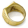Anillo de Hombre 01.185.0011.09 Oro Laminado, Esmaltado Negro, Tono Dorado (Size 9)
