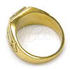 Anillo de Hombre 01.185.0012.12 Oro Laminado, con Blanca Cristal, Esmaltado Negro, Tono Dorado (Size 12)
