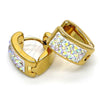 Argolla Huggie 02.230.0014.15 Acero Inoxidable, Diseño de Corazón, con Blanca Cristal, Pulido, Tono Dorado