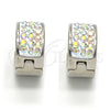 Argolla Huggie 02.230.0018.15 Acero Inoxidable, con Blanca Cristal, Pulido, Tono Plateado