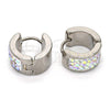 Argolla Huggie 02.230.0018.15 Acero Inoxidable, con Blanca Cristal, Pulido, Tono Plateado