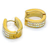 Argolla Huggie 02.230.0021.1.15 Acero Inoxidable, con Blanca Cristal, Pulido, Tono Dorado