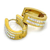 Argolla Huggie 02.230.0021.1.15 Acero Inoxidable, con Blanca Cristal, Pulido, Tono Dorado