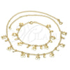 Collar y Pulsera 06.65.0115 Oro Laminado, Diseño de Flor, Pulido, Tono Dorado