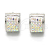 Argolla Huggie 02.230.0023.15 Acero Inoxidable, con Blanca Cristal, Pulido, Tono Plateado