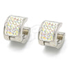 Argolla Huggie 02.230.0023.15 Acero Inoxidable, con Blanca Cristal, Pulido, Tono Plateado