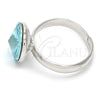 Anillo Multi Piedra 01.239.0001.2 Rodio Laminado, con Swarovski Elements Aquamarine, Pulido, Rodinado (Talla Unica)