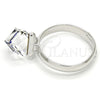 Anillo Multi Piedra 01.239.0003.2 Rodio Laminado, con Swarovski Elements Bermuda Blue, Pulido, Rodinado (Talla Unica)