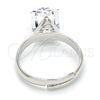 Anillo Multi Piedra 01.239.0003.2 Rodio Laminado, con Swarovski Elements Bermuda Blue, Pulido, Rodinado (Talla Unica)