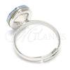 Anillo Multi Piedra 01.239.0008.1 Rodio Laminado, con Swarovski Elements Blue Shade, Pulido, Rodinado (Talla Unica)