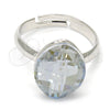 Anillo Multi Piedra 01.239.0008.1 Rodio Laminado, con Swarovski Elements Blue Shade, Pulido, Rodinado (Talla Unica)