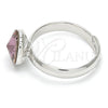 Anillo Multi Piedra 01.239.0009.1 Rodio Laminado, con Swarovski Elements Amethyst, Pulido, Rodinado (Talla Unica)