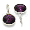 Arete Colgante 02.239.0001.12 Rodio Laminado, con Swarovski Elements Amethyst, Pulido, Rodinado
