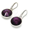 Arete Colgante 02.239.0001.12 Rodio Laminado, con Swarovski Elements Amethyst, Pulido, Rodinado