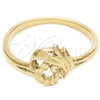 Anillo Elegante 01.63.0566.08 Oro Laminado, Diseño de Pajaro, Diamantado, Tono Dorado (Size 8)