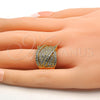 Anillo Multi Piedra 01.266.0004.07 Oro Laminado, con Blanca Micro Pave, Pulido, Tono Dorado (Size 7)