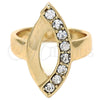 Anillo Multi Piedra 01.63.0577.08 Oro Laminado, con Blanca Zirconia Cubica, Pulido, Tono Dorado (Size 8)