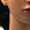 Arete Dormilona 02.271.0001 Acero Inoxidable, Diseño de Delfín, Pulido, Tono Dorado