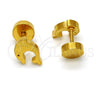 Arete Dormilona 02.271.0001 Acero Inoxidable, Diseño de Delfín, Pulido, Tono Dorado