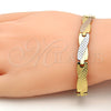 Pulsera Solida 03.102.0023.08 Oro Laminado, Pulido, Tres Tonos (08 MM Thickness, 8 Inches Length)