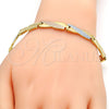 Pulsera Solida 03.102.0023.08 Oro Laminado, Pulido, Tres Tonos (08 MM Thickness, 8 Inches Length)