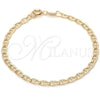 Pulsera Básica 03.02.0048.07 Oro Laminado, Diseño de Mariner, Pulido, Tono Dorado (04 MM Thickness, 7 Inches Length)