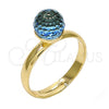 Anillo Multi Piedra 01.239.0006.6 Oro Laminado, Diseño de Bola, con Indicolite Swarovski Elements, Pulido, Tono Dorado (One size fits all)