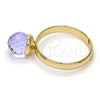 Anillo Multi Piedra 01.239.0006.7 Oro Laminado, con Amethyst Swarovski Elements, Pulido, Tono Dorado (One size fits all)
