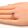 Anillo Multi Piedra 01.239.0006.8 Oro Laminado, Diseño de Bola, con Rose Swarovski Elements, Pulido, Tono Dorado (One size fits all)