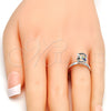 Anillo Multi Piedra 01.239.0003.5 Rodio Laminado, con Swarovski Elements Vitrail Light, Pulido, Rodinado (Talla Unica)