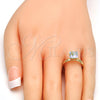 Anillo Multi Piedra 01.239.0003.9 Oro Laminado, con Aurore Boreale Swarovski Elements, Pulido, Tono Dorado (One size fits all)