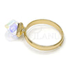 Anillo Multi Piedra 01.239.0003.9 Oro Laminado, con Aurore Boreale Swarovski Elements, Pulido, Tono Dorado (One size fits all)