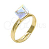 Anillo Multi Piedra 01.239.0003.9 Oro Laminado, con Aurore Boreale Swarovski Elements, Pulido, Tono Dorado (One size fits all)